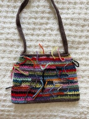 Custom scrappy yarn crochet bag